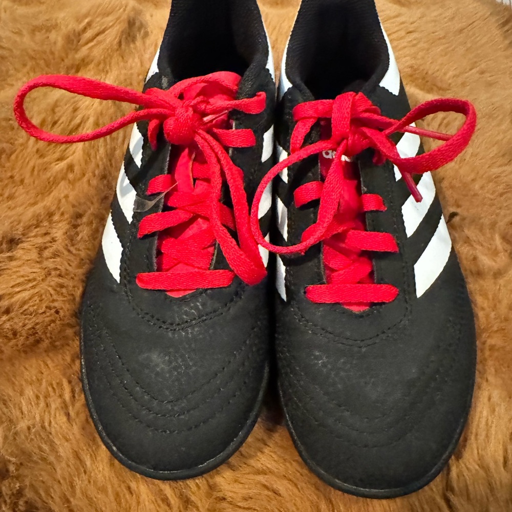 Adidas Kids Black and Red Cleats